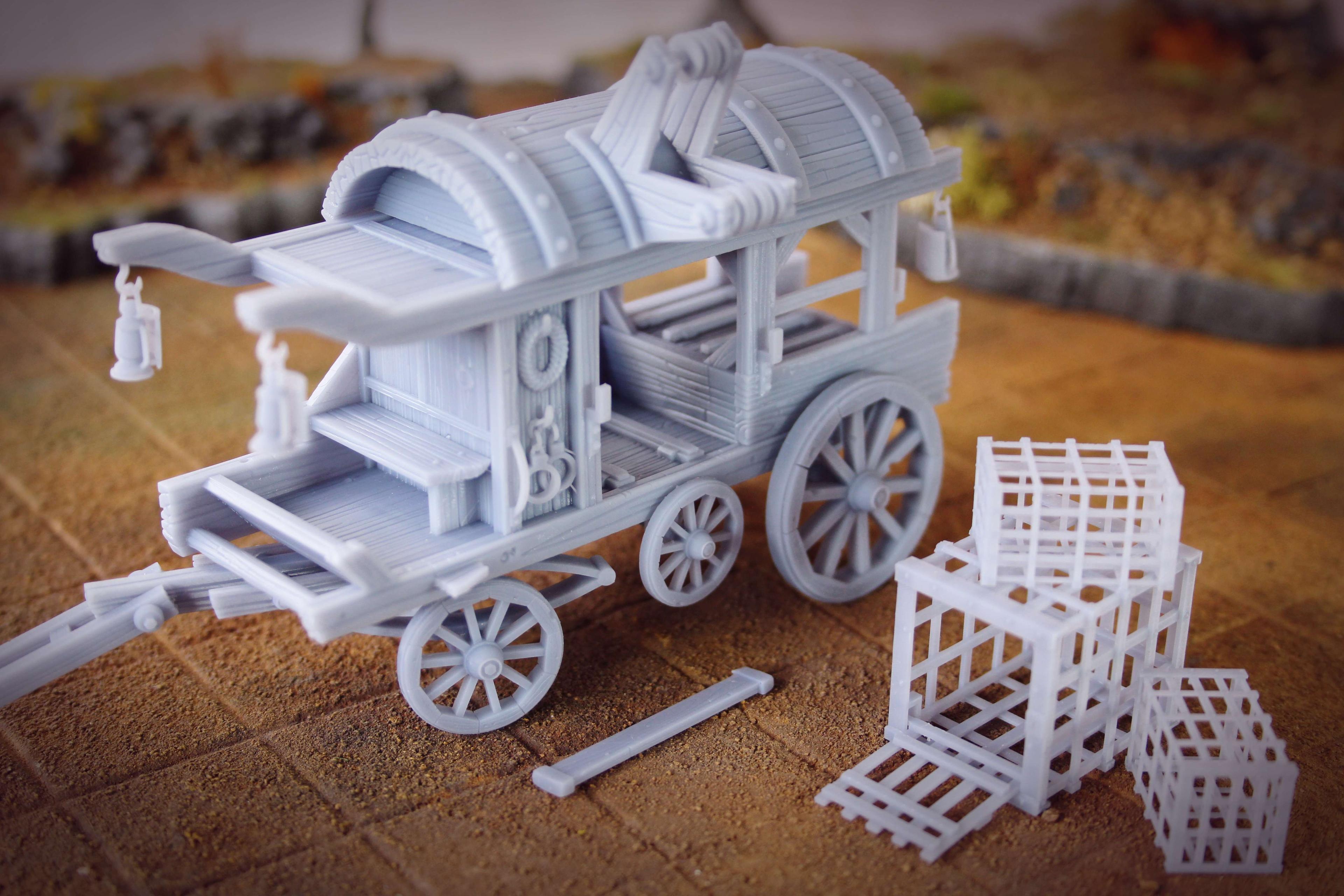 Hunters Wagon | TTRPG Trapper Expedition 3d model