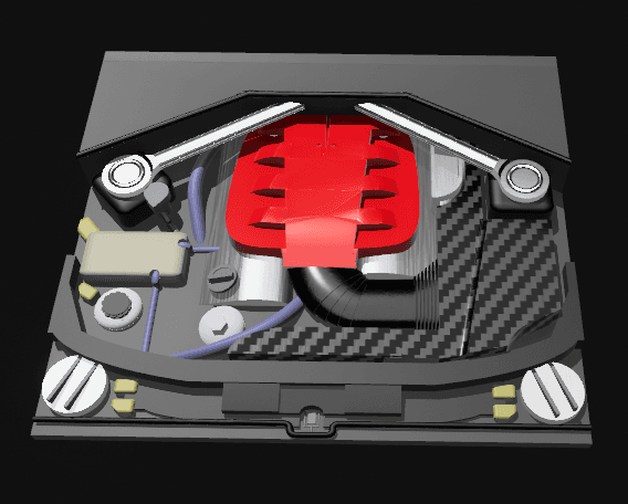 RC 1:10 BMW M3 E92 Engine Bay 3d model