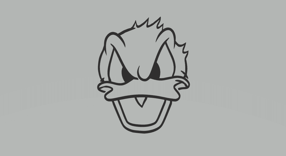 Donald Duck Wild Cartoon Art 2d.stl 3d model