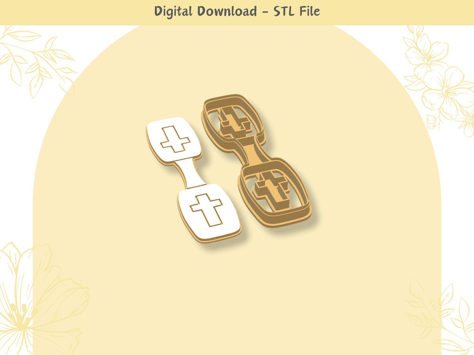 Cross Keychain Clay Cutter for Polymer Clay | Digital STL File | Clay Tools 3d model