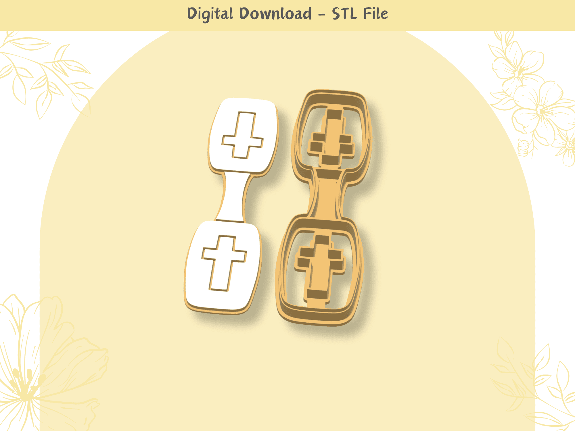 Cross Keychain Clay Cutter for Polymer Clay | Digital STL File | Clay Tools 3d model