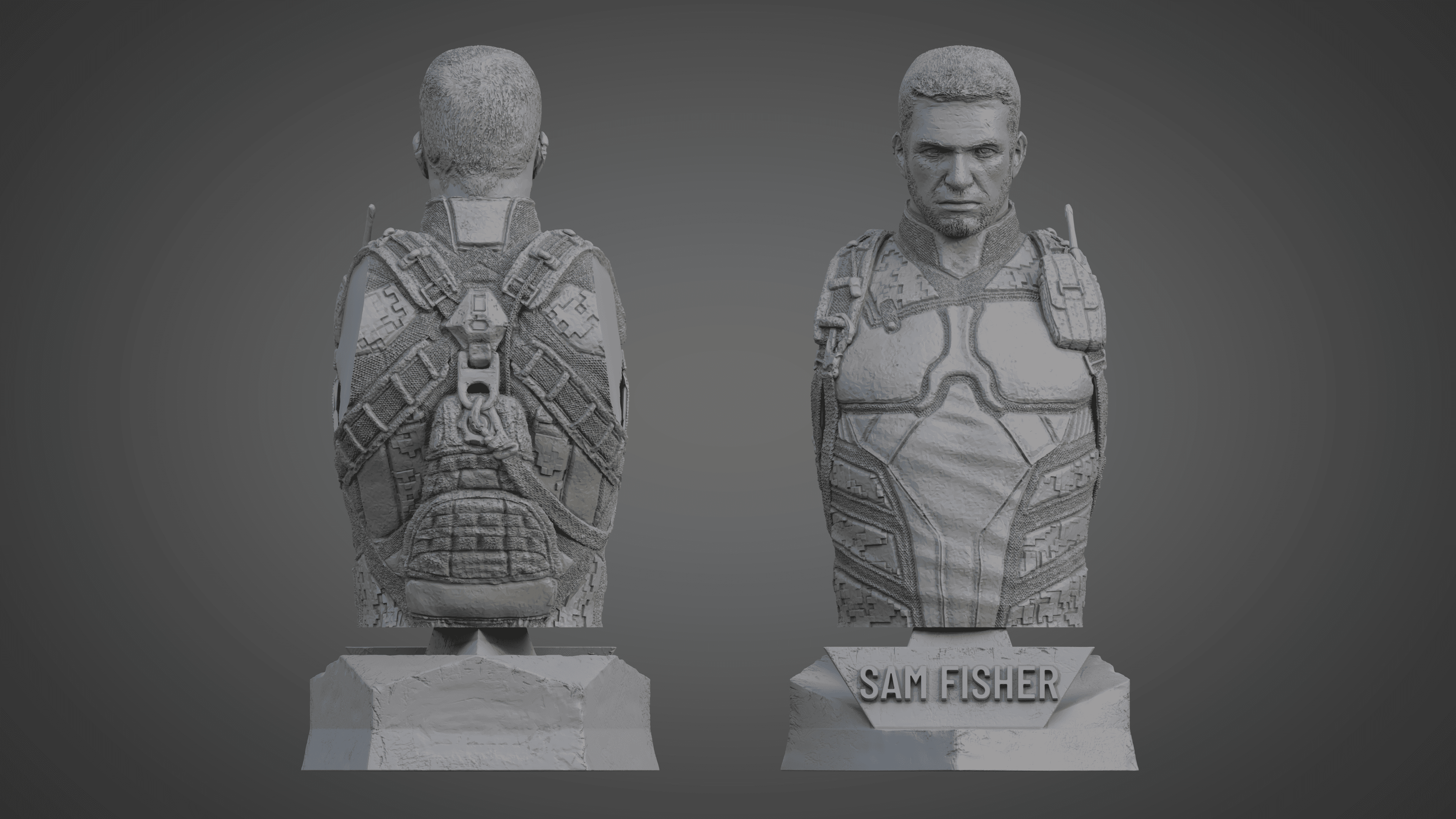 SAM FISHER ULTRA-DETAILED SUPPORT-FREE BUST 3D MODEL 3d model