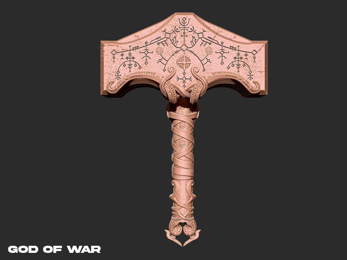 Mjolnir God of War 3D print model 3d model