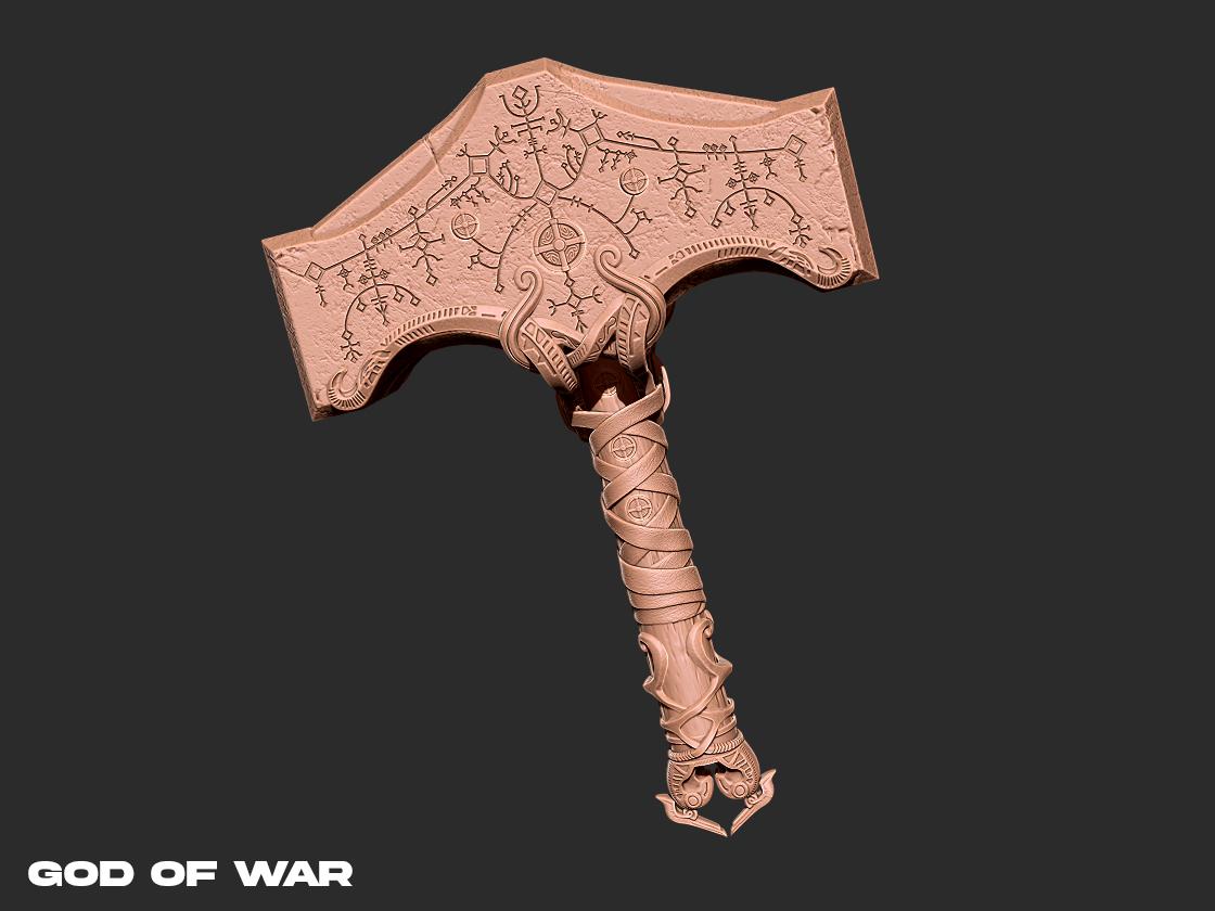 Mjolnir God of War 3D print model 3d model