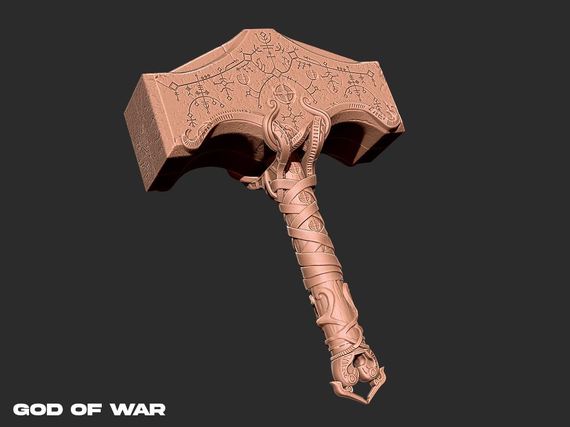 Mjolnir God of War 3D print model 3d model