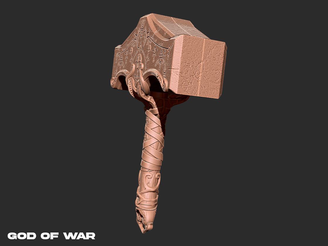 Mjolnir God of War 3D print model 3d model