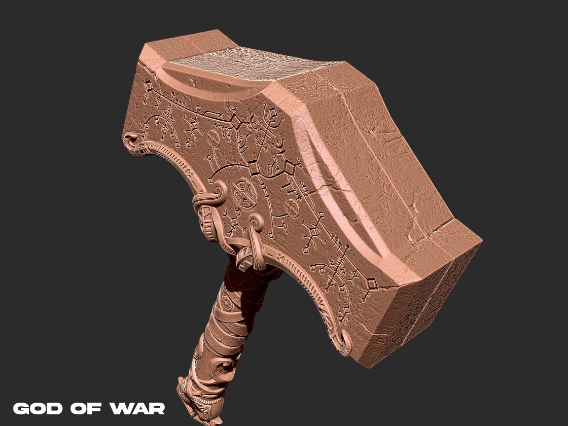 Mjolnir God of War 3D print model 3d model