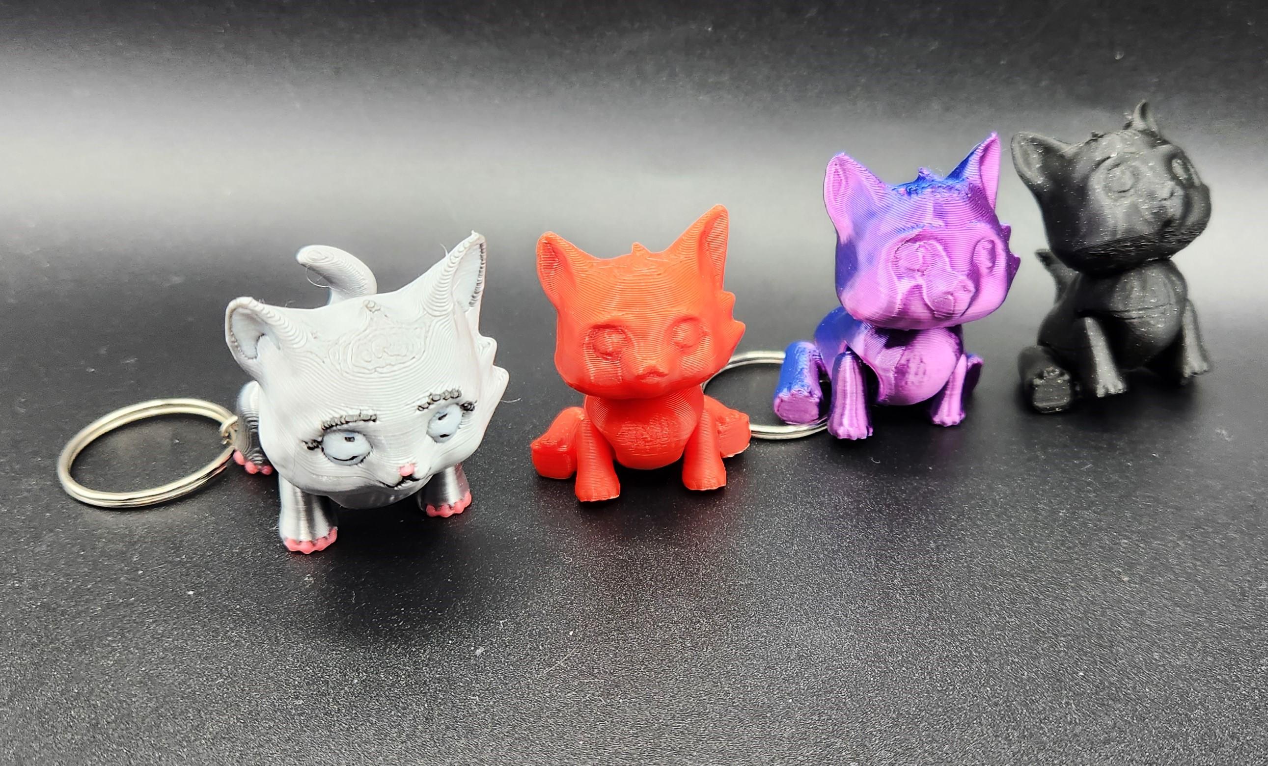 Cute Silk Kitty Keychains 3d model