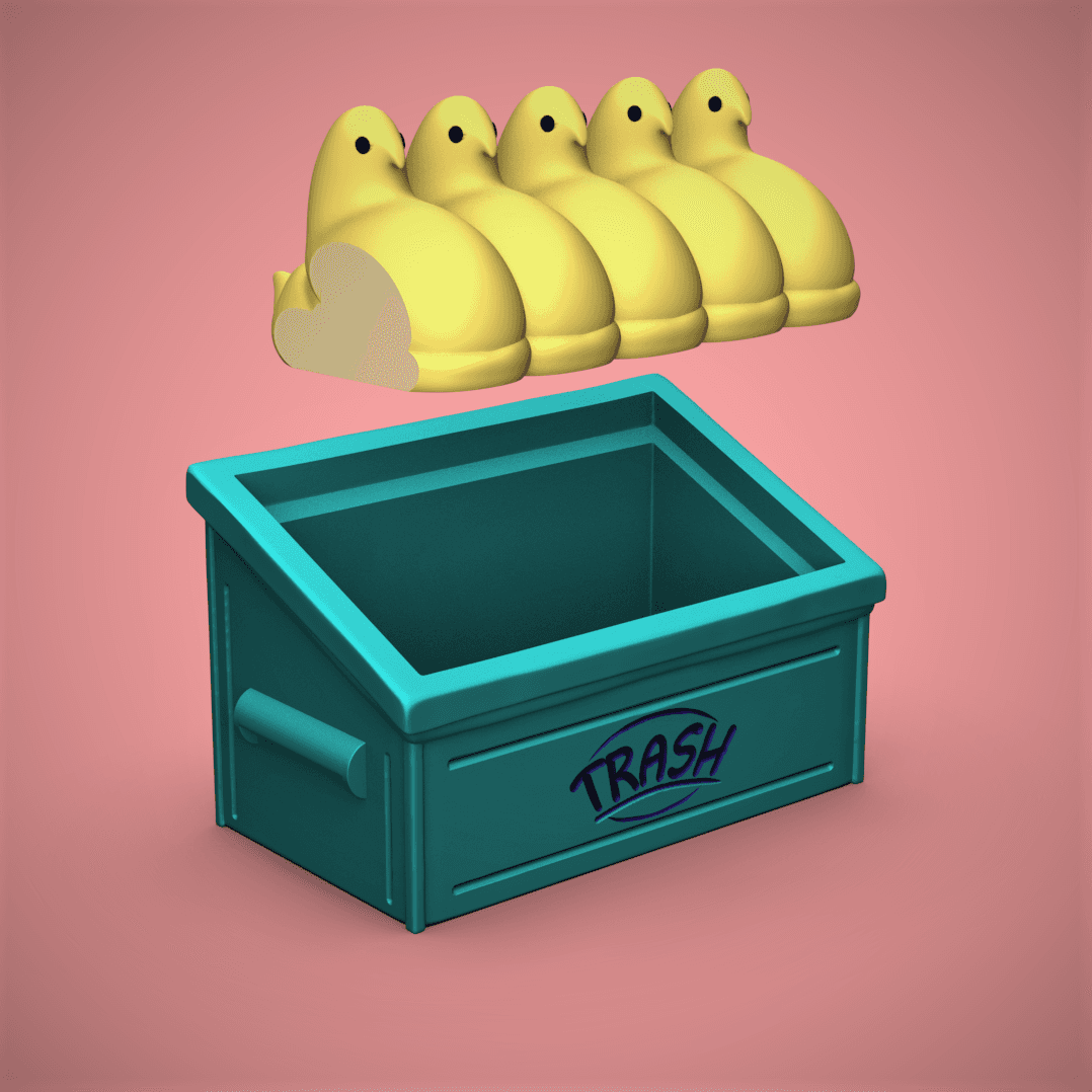 Peeps Trash Container 3d model