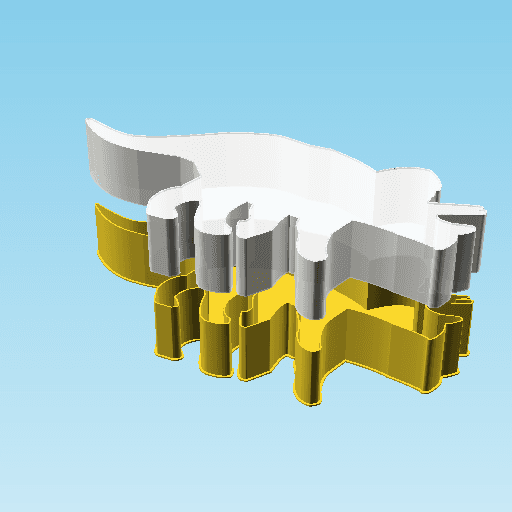 Dinosaur Icon 00DC, nestable box (v2) 3d model