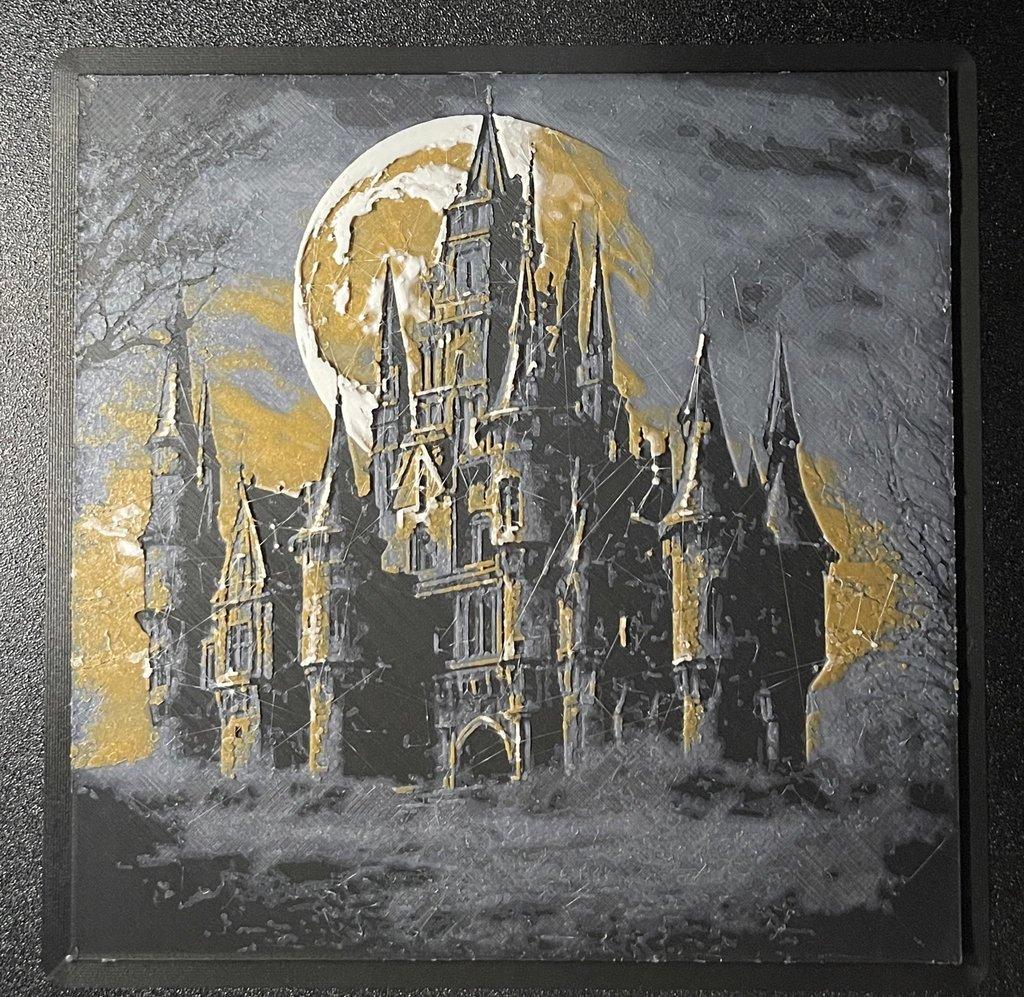 Spooky Castle - Hueforge Print 3d model