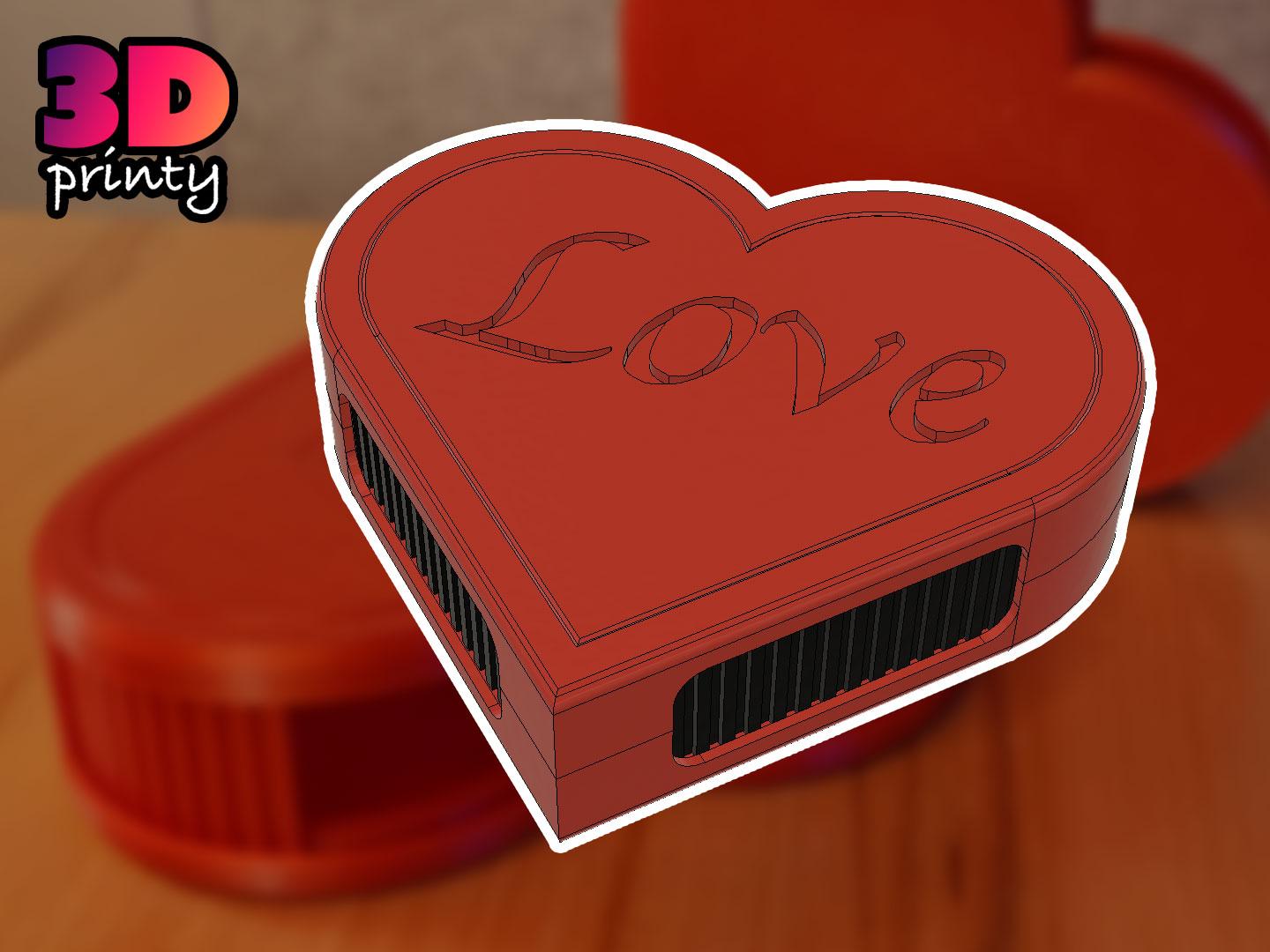 Shutter Box - Heart (Thicker Walls) 3d model