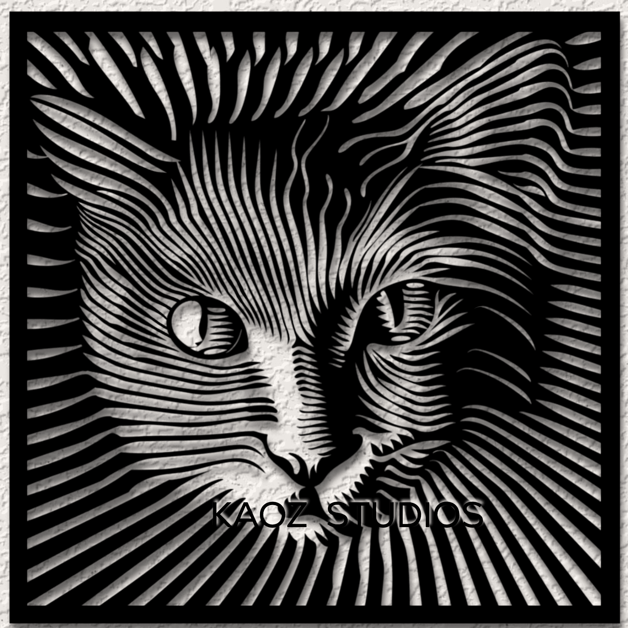 optical illusion wall art 3d cat wall decor kitty decoration 3d model