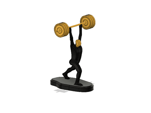 Weight Lifting  Athlete Minimalist Square 3d model