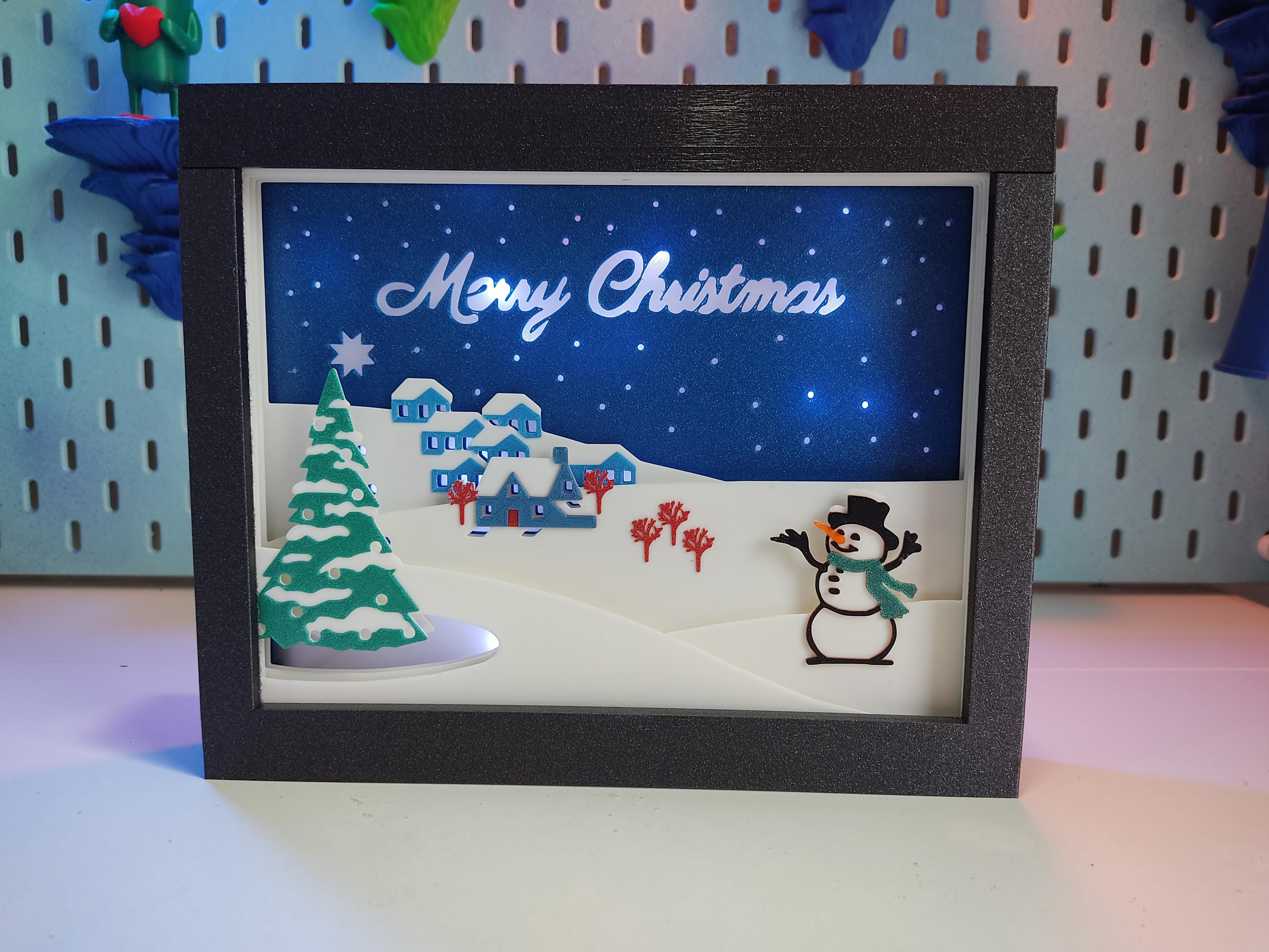 Christmas Light and Shadow Box, Merry Christmas! 3d model