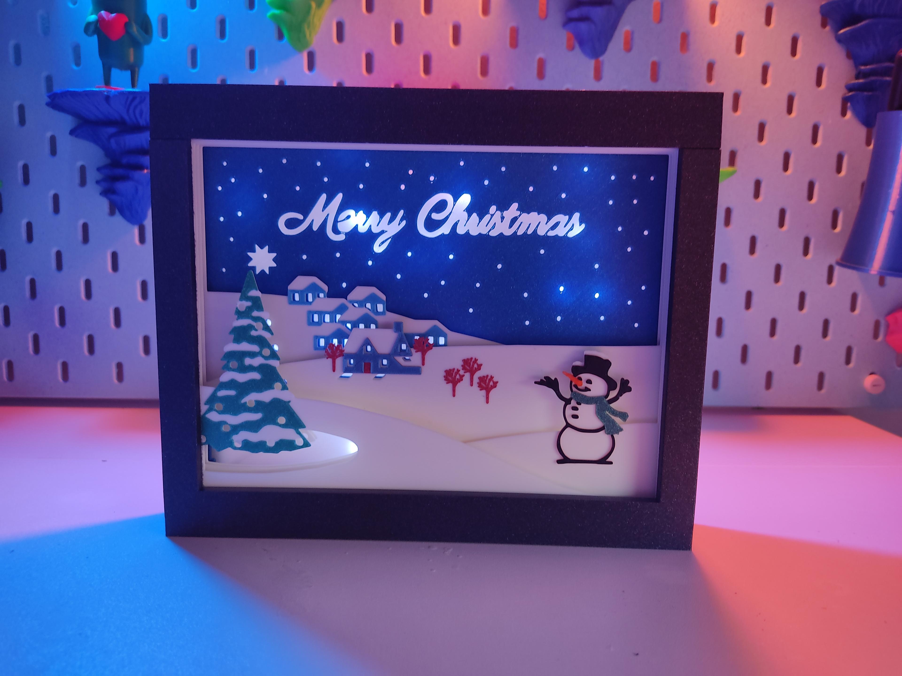 Christmas Light and Shadow Box, Merry Christmas! 3d model