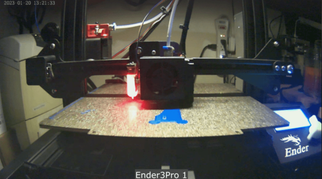 Ender 3 Light Mount - The lights aren't super bright, but provide plenty of light for a Wyze Cam v1 to pickup in a completely dark room. - 3d model