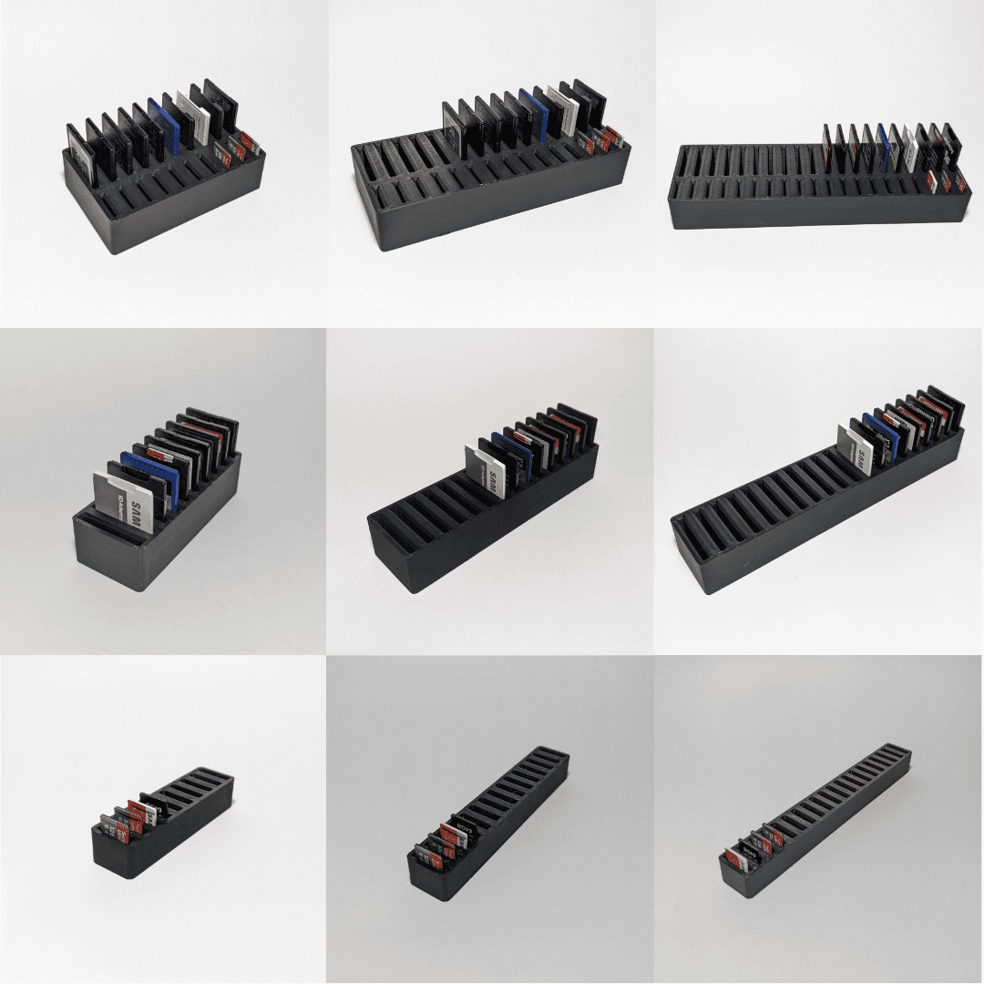 SD and micro SD card holder collection 3d model