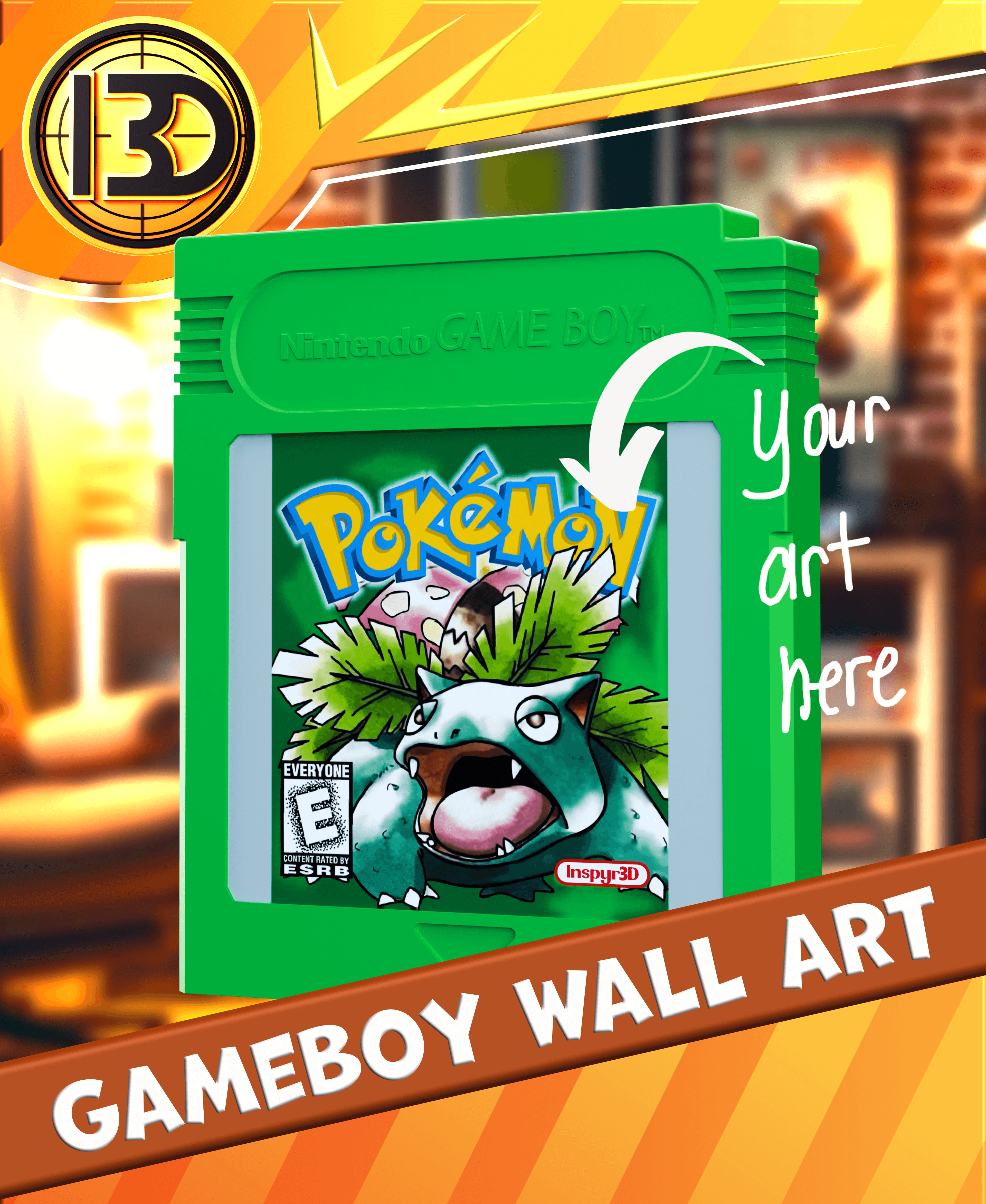 Gamboy Cartridge Wall Art 3d model