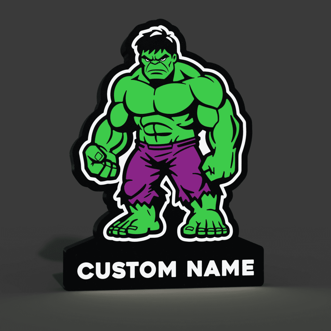 The Hulk Customizable Name Lightbox LED Lamp 3d model