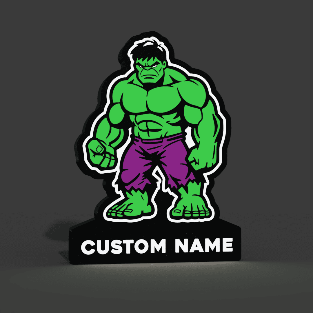 The Hulk Customizable Name Lightbox LED Lamp 3d model