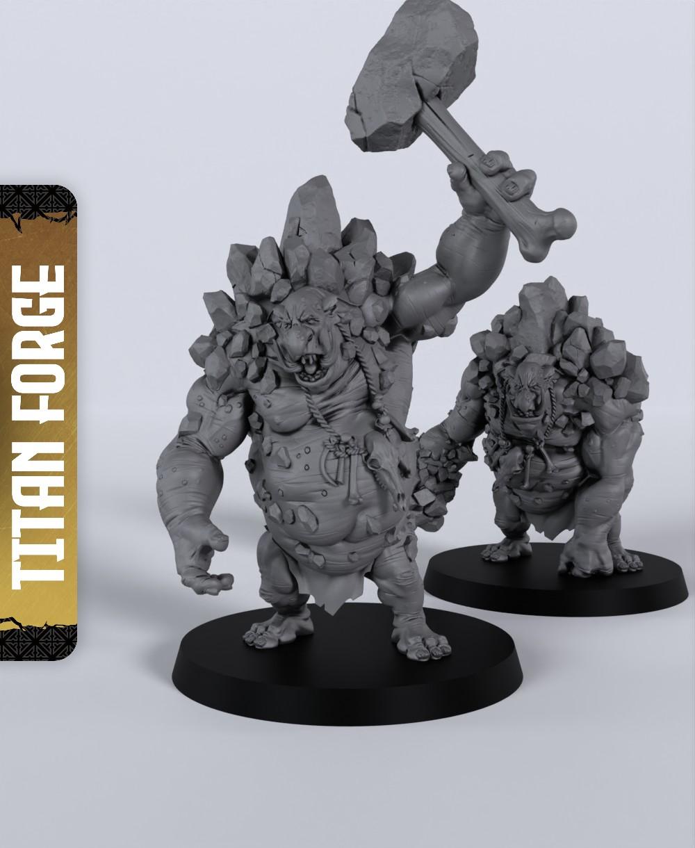 Stone Trolls - With Free Dragon Warhammer - 5e DnD Inspired for RPG and Wargamers 3d model