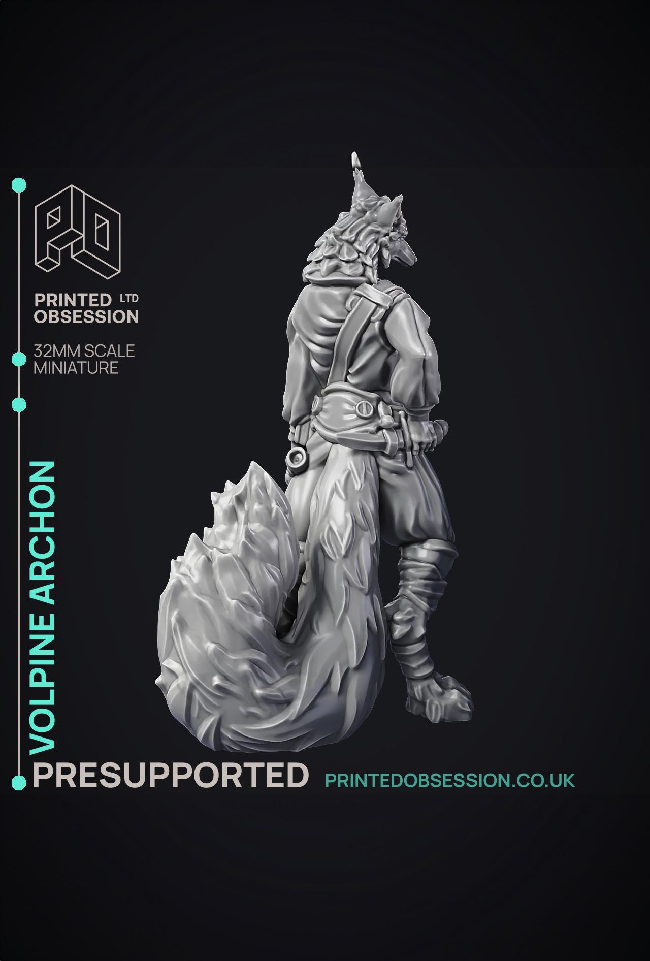 Volpine Archon - Fox Trickster - PRESUPPORTED - Heaven Hath No Fury - 32mm scale  3d model