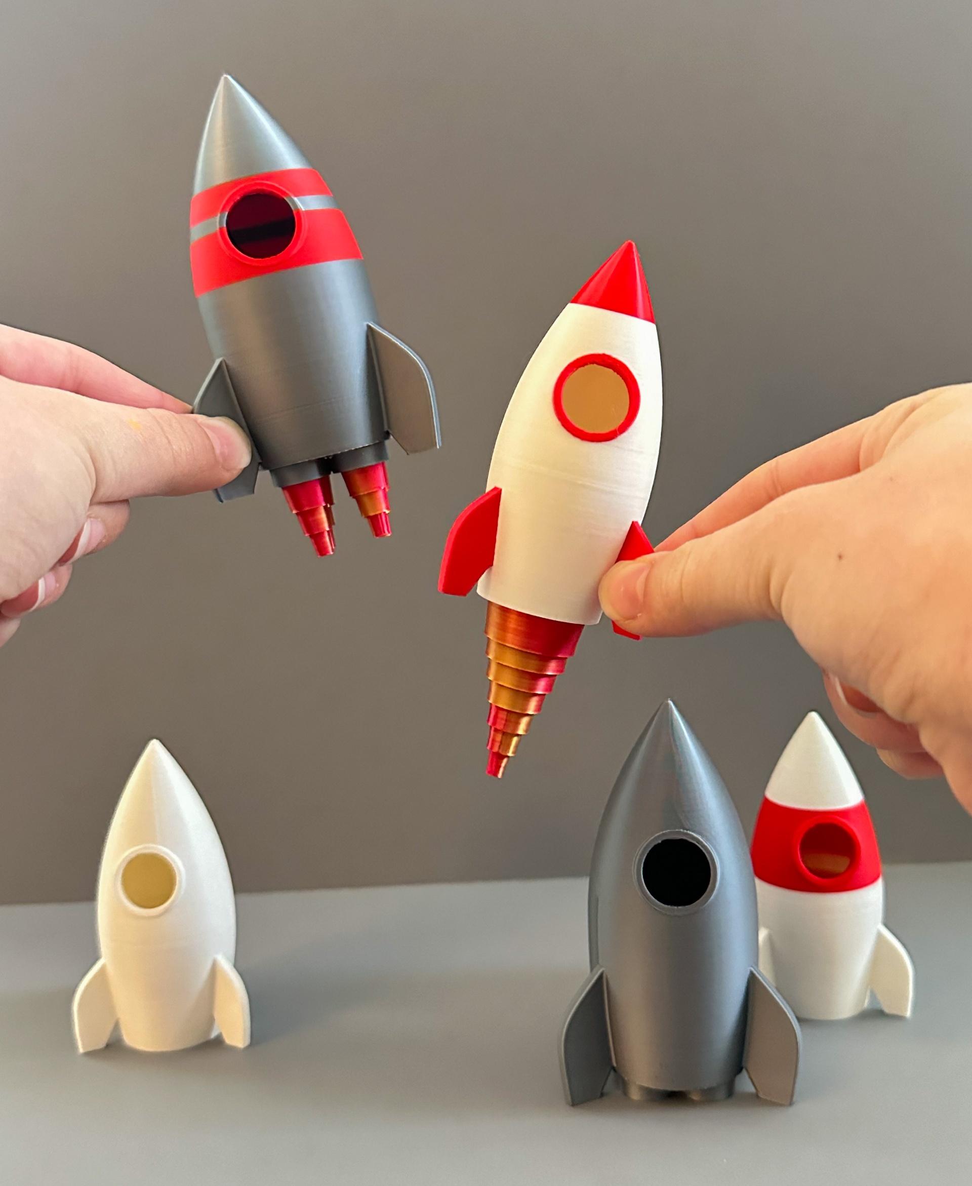 Rocket with Boosters (2 sizes) 3d model