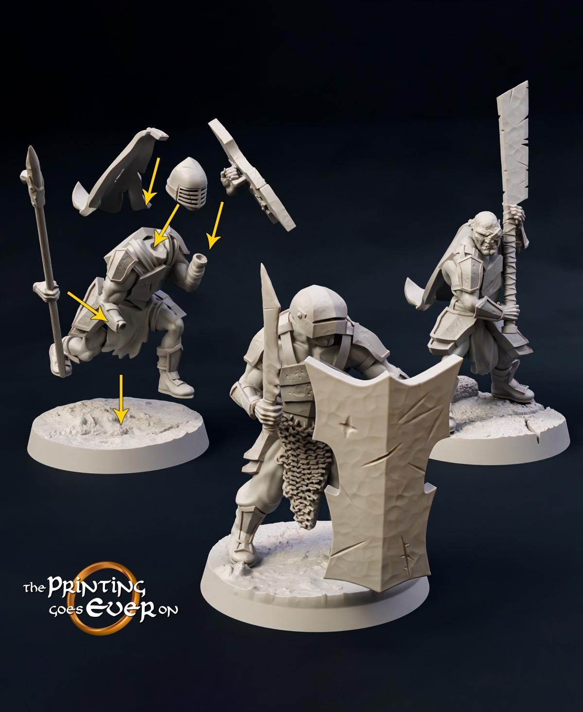 Modular Half-Orc Fighters 3d model