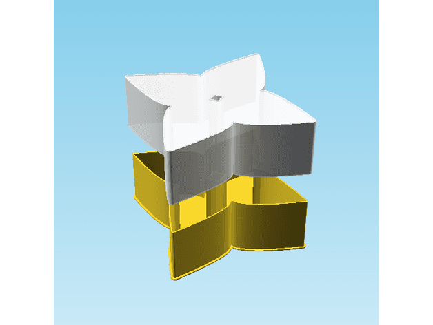 Shuriken 0075, nestable box (v2) 3d model