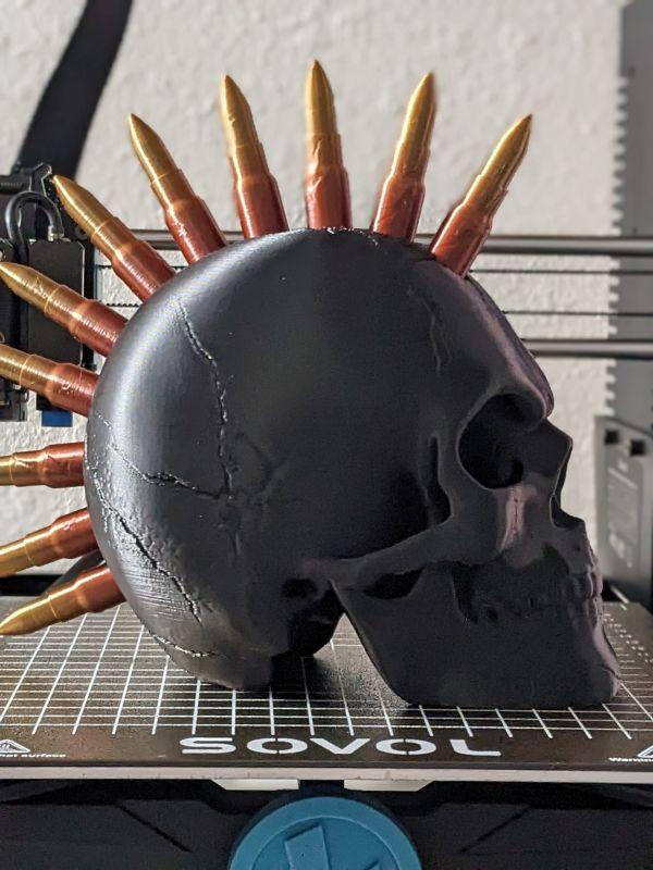 Bullet Mohawk -Punk Skull 3d model