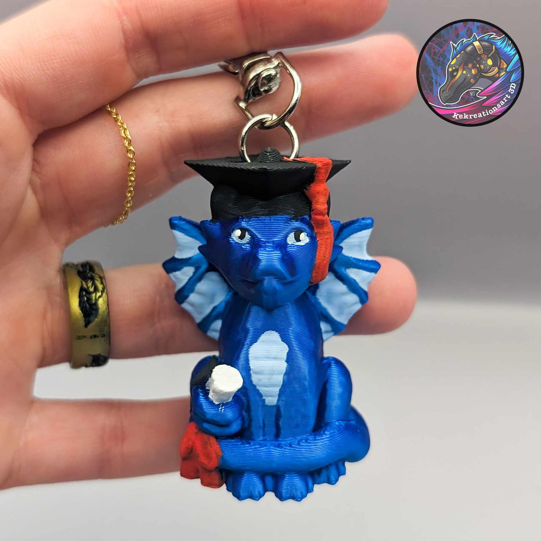 Graduation Dragon Keychain 3d model