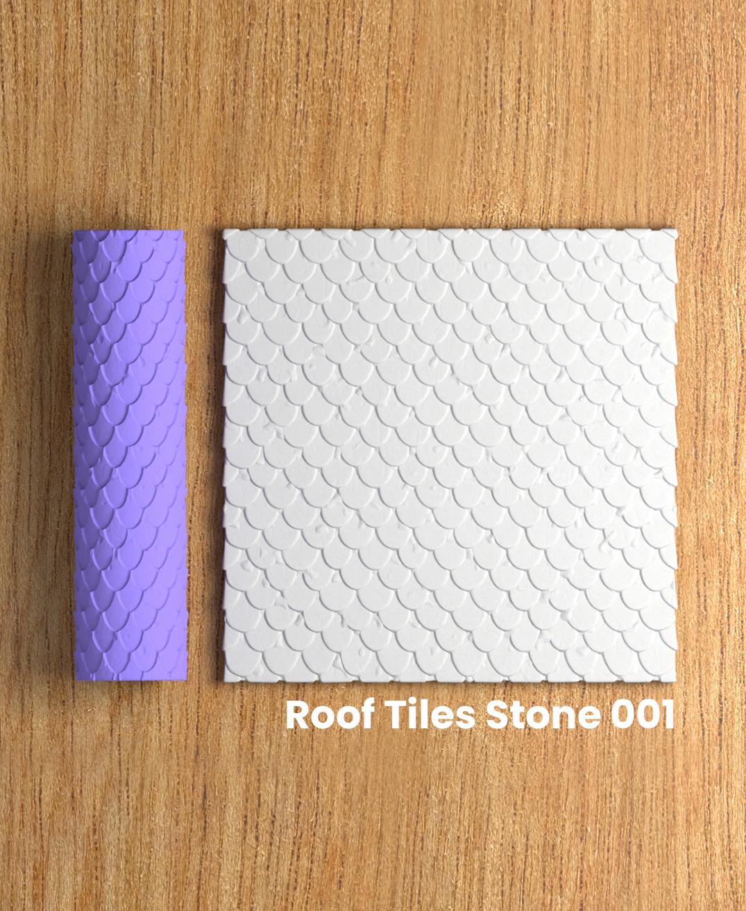 Collection Tumbleweed | Roof Tiles Stone 001 | Polymer Clay Seamless Texture Roller 3d model