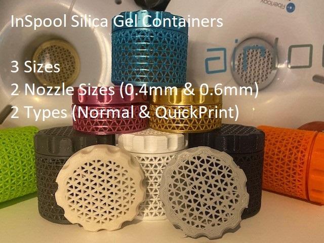 InSpool Dessicant Container for 2mm + beads.  3 Sizes 3d model