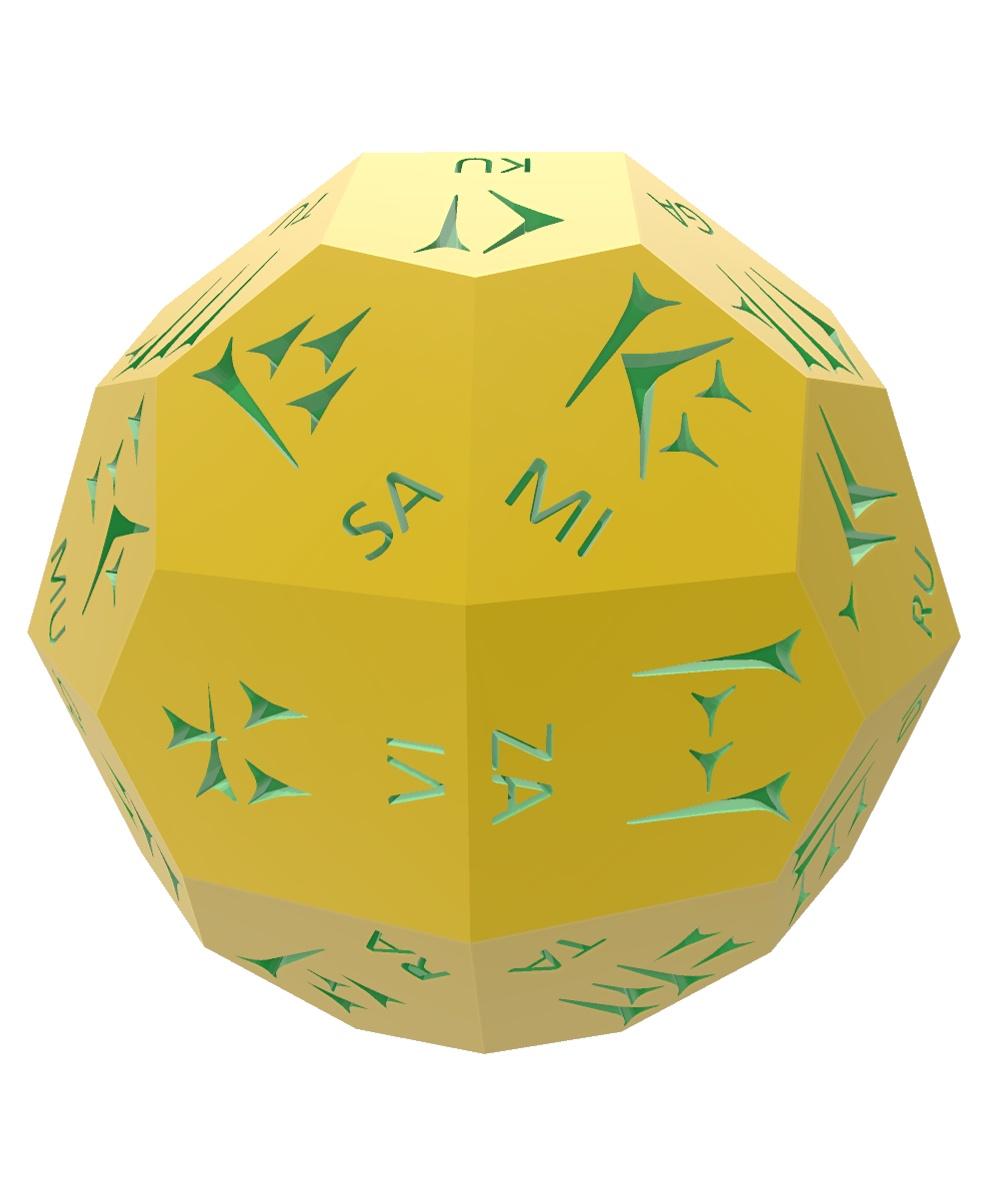 Old Persian Cuneiform d36 Polyhedral Die 3d model