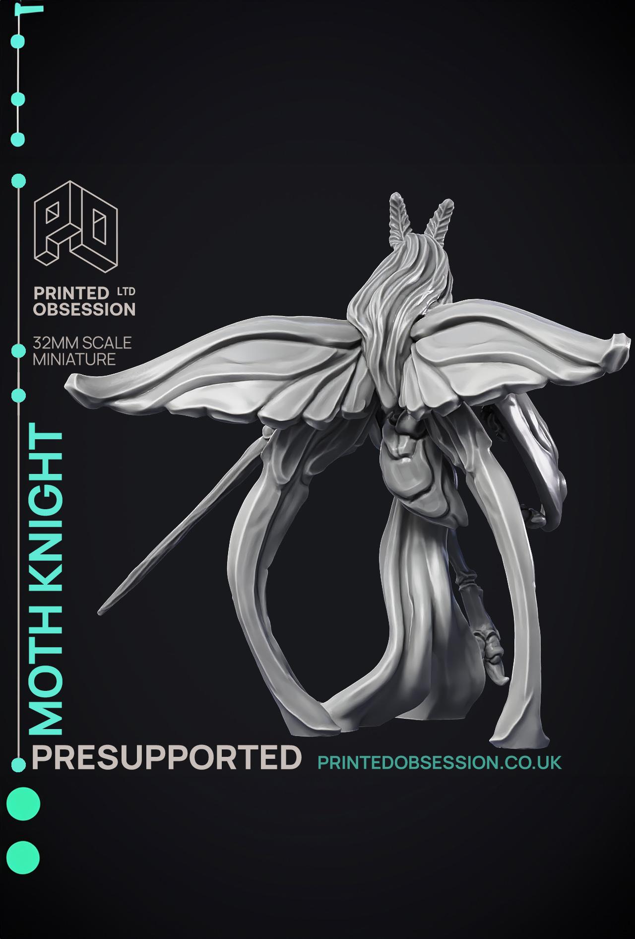 Moth Knight - Medium Fighter - PRESUPPORTED - 32mm Scale  3d model