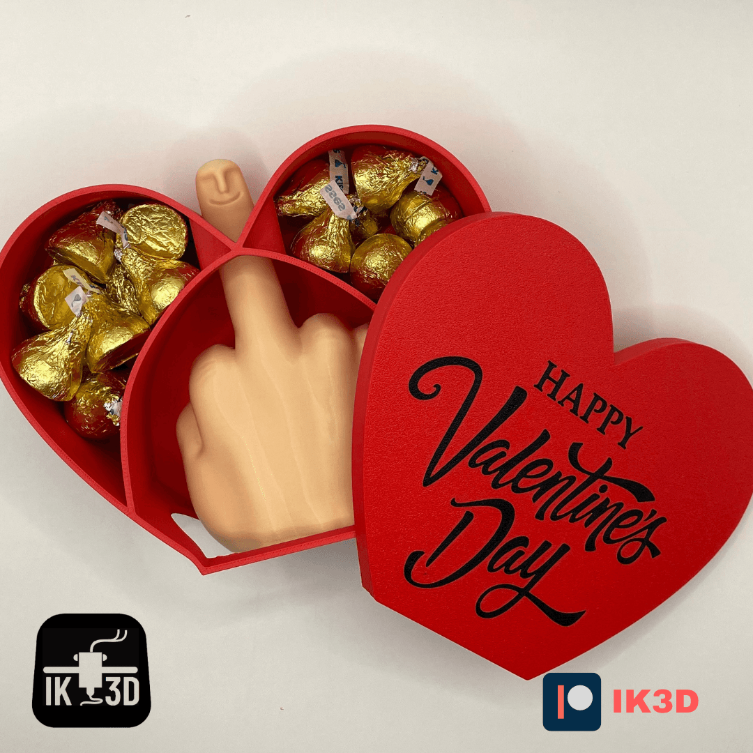 Mr Nice Guy Heart Gift Box / Hidden Middle Finger / Personalizable / Valentines Day 3d model