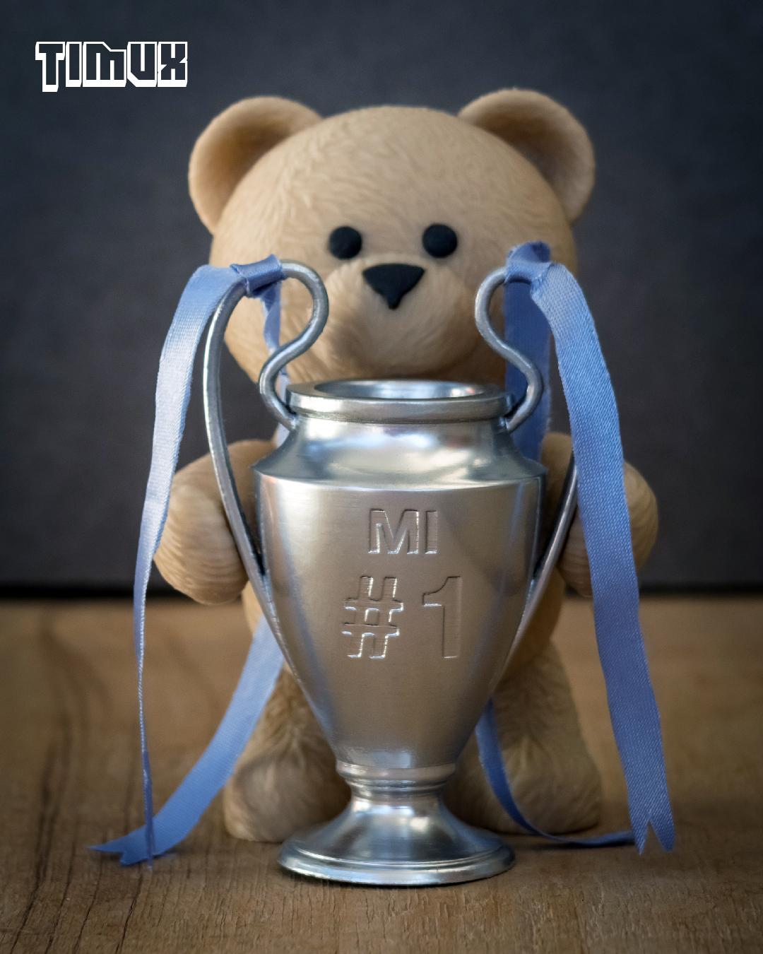 TEDDY BEAR WITH A CHAMPIONS LEAGUE TROPHY 3d model