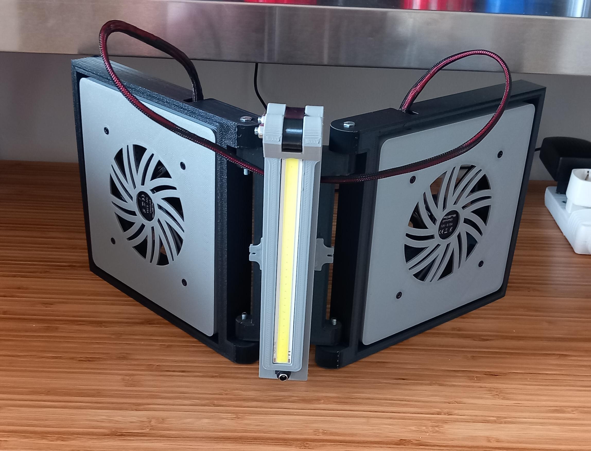 Dual Fan Soldering Smoke Extractor with LED Shop Light 3d model