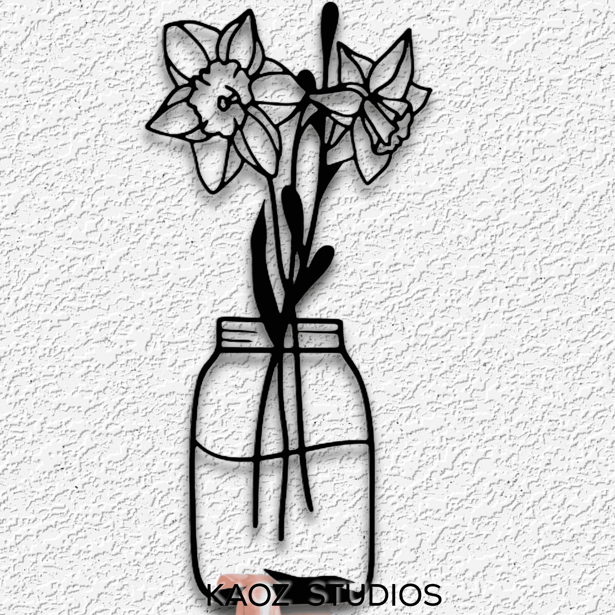 daffodils wall art flowers wall decor minimalist decoration 3d model