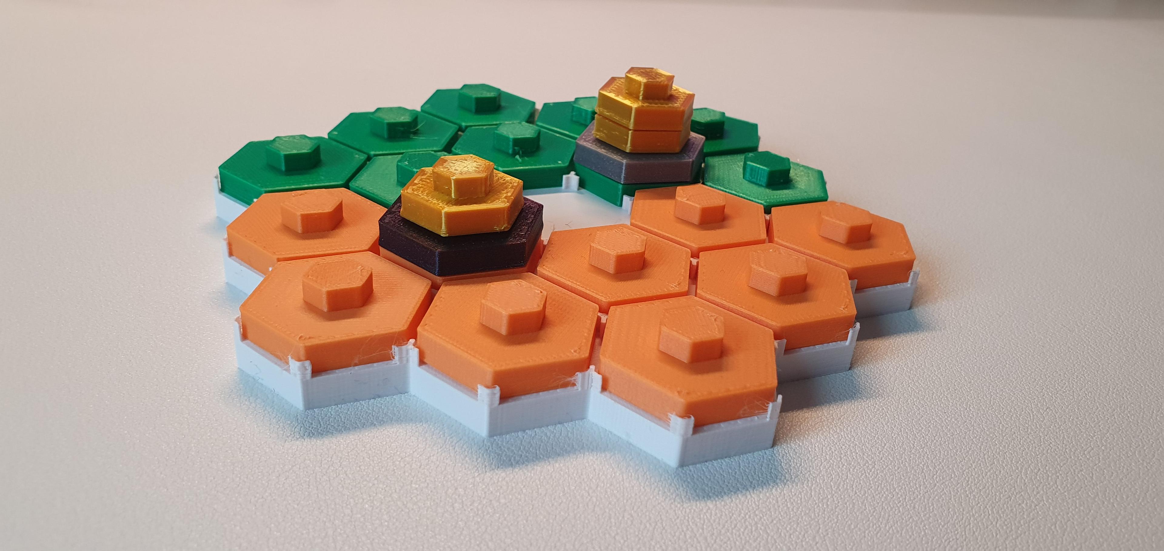 Hexa-hunt (fully 3d Printable Board Game) 3d model