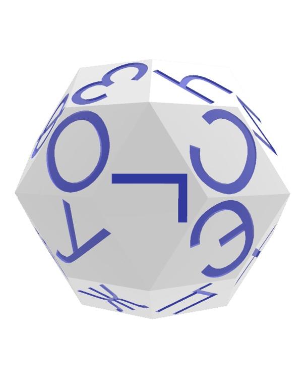 Russian Alphabet d30 Polyhedral Die 3d model