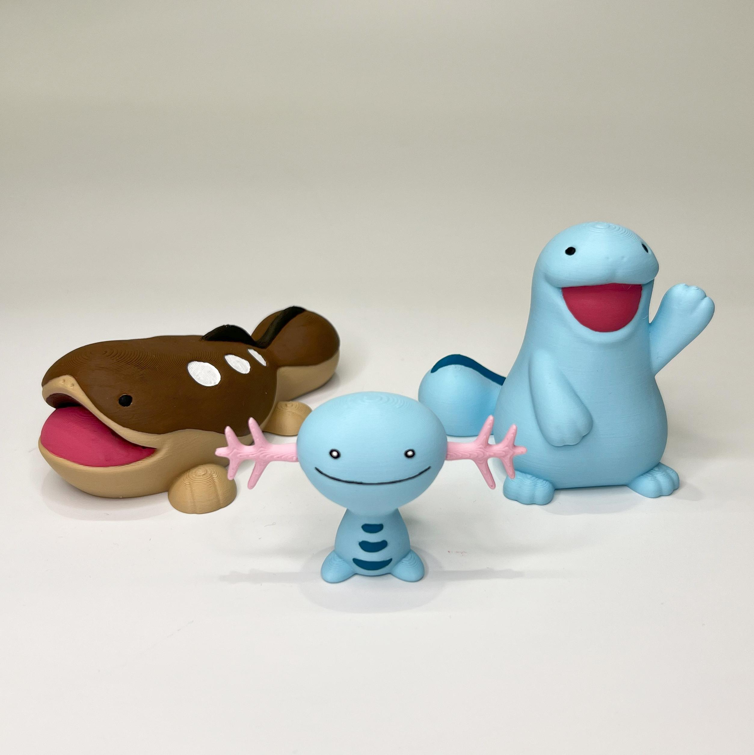 Wooper, Quagsire, Clodsire (Easy Print No Supports) 3d model