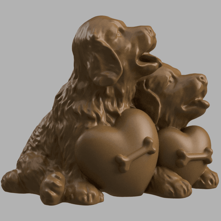 Valentine Dog 3d model