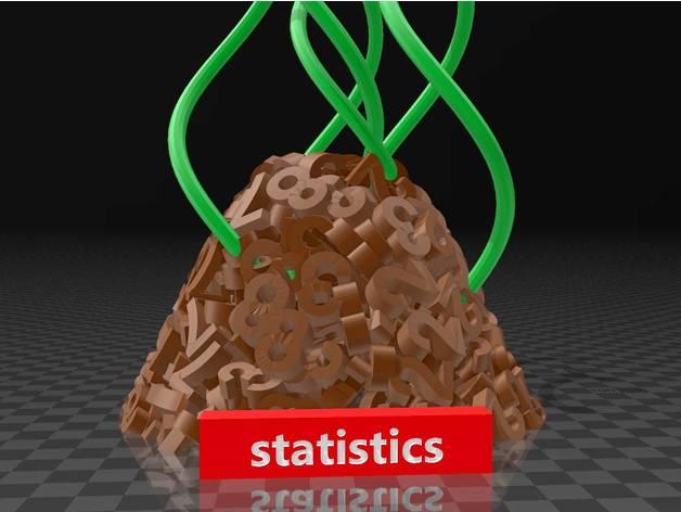 statistics, a stinking pile, fallen numbers 3d model