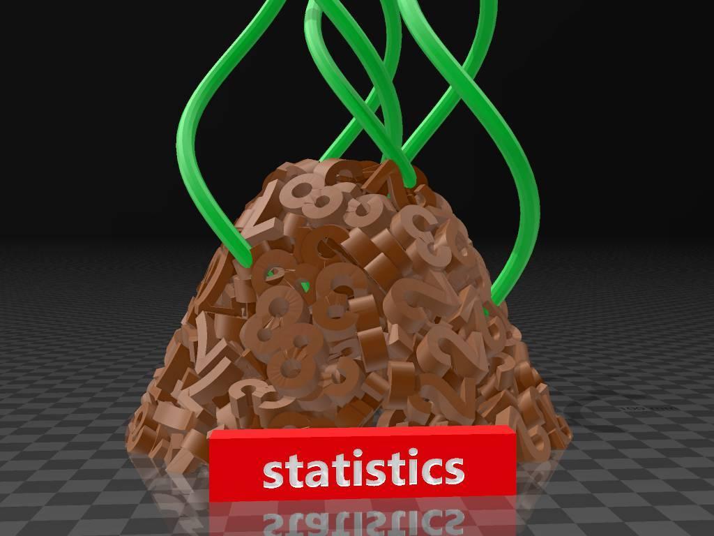 statistics, a stinking pile, fallen numbers 3d model