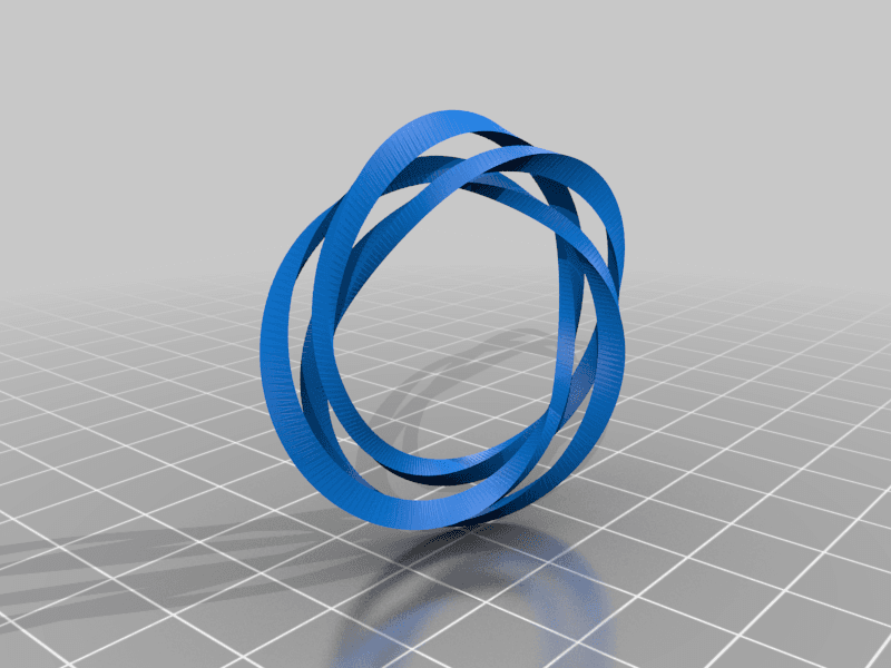 3 side 3 foldet closed moebius helix 3d model