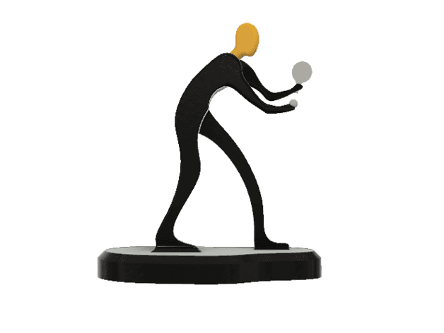 Table Tennis (TT) Athlete Minimalistic Square (Ping-Pong) 3d model