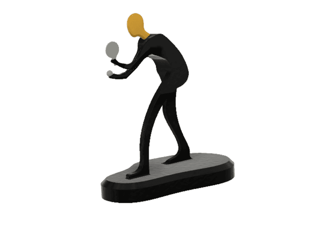 Table Tennis (TT) Athlete Minimalistic Square (Ping-Pong) 3d model