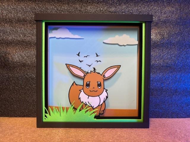 Eevee Pokemon Shadowbox - multicolor 3d model